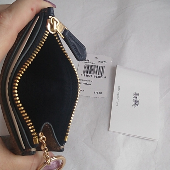 Coach 88208 Mini Skinny ID Case in Signature Canvas, IM/Khaki Midnight - Picture 5 of 6